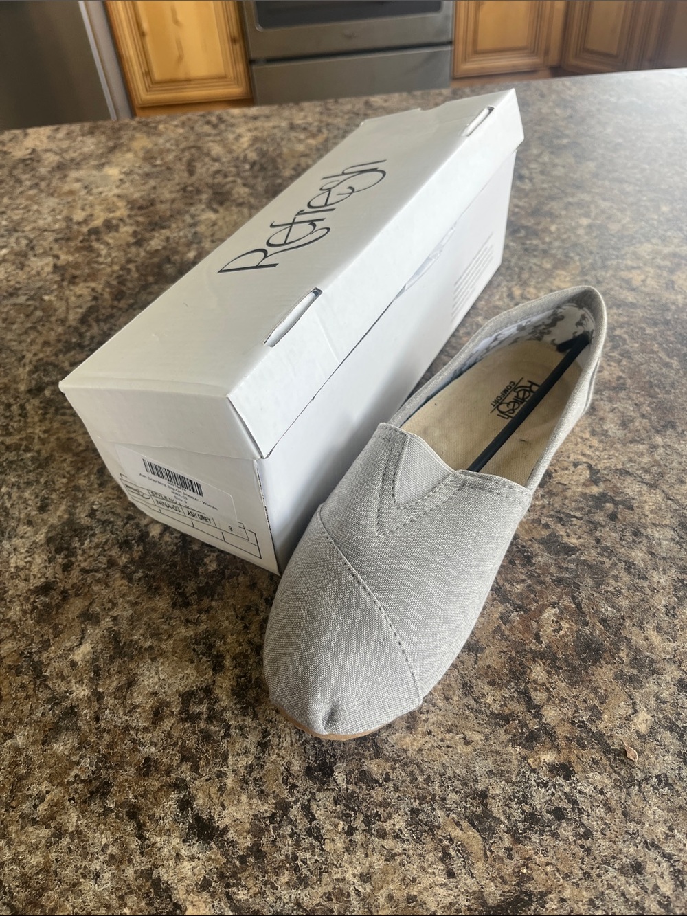 Refresh Gray Canvas Slip-On Flats